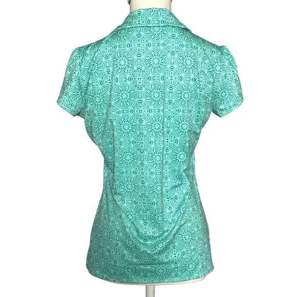 Athleta Gravity Womens Short Sleeve 1/2 Zip Polo Dark Green XXS EUC - Picture 2 of 9